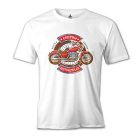 Lord T-Shirt MB-964 Model Motosiklet Beyaz Erkek T-Shirt
