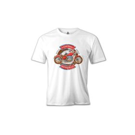 Lord T-Shirt MB-964 Model Motosiklet Beyaz Erkek T-Shirt