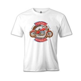 Lord T-Shirt MB-964 Model Motosiklet Beyaz Erkek T-Shirt
