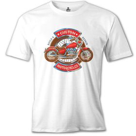 Lord T-Shirt MB-964 Model Motosiklet Beyaz Erkek T-Shirt
