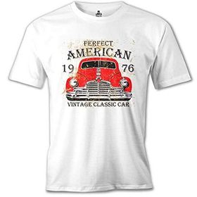 Lord T-Shirt MB-965 Amerikan Klasik Araba Beyaz Erkek T-Shirt