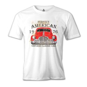 Lord T-Shirt MB-965 Amerikan Klasik Araba Beyaz Erkek T-Shirt