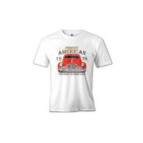 Lord T-Shirt MB-965 Amerikan Klasik Araba Beyaz Erkek T-Shirt