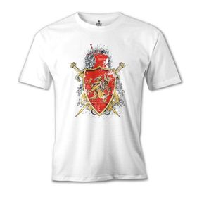 Lord T-Shirt MB-967 Dragon Shield Beyaz Erkek T-Shirt