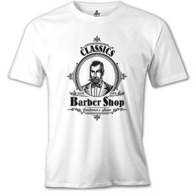 Lord T-Shirt MB-978 Barber Shop Beyaz Erkek T-Shirt