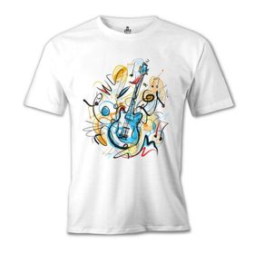 Lord T-Shirt MB-988 Gitar Kandinsky Beyaz Erkek T-Shirt