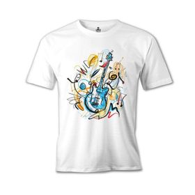 Lord T-Shirt MB-988 Gitar Kandinsky Beyaz Erkek T-Shirt
