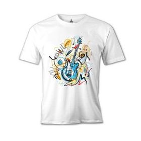 Lord T-Shirt MB-988 Gitar Kandinsky Beyaz Erkek T-Shirt
