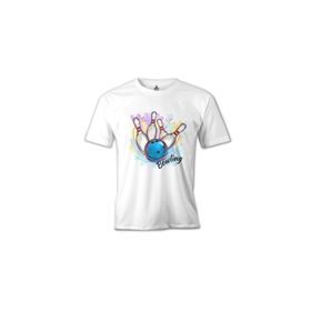 Lord T-Shirt MB-994 Bowling Atış Beyaz Erkek T-Shirt