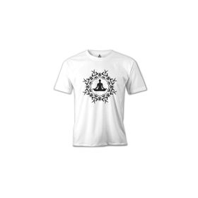 Lord T-Shirt MB-997 Yoga Meditasyon Beyaz Erkek T-Shirt