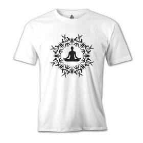 Lord T-Shirt MB-997 Yoga Meditasyon Beyaz Erkek T-Shirt