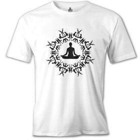 Lord T-Shirt MB-997 Yoga Meditasyon Beyaz Erkek T-Shirt