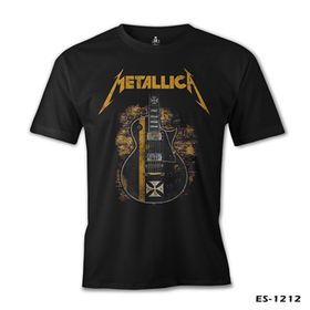 Lord T-Shirt Metallica - Guitar in Sand Siyah Erkek T-shirt