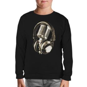 Lord T-Shirt Microphone & Headphone Siyah Erkek T-shirt