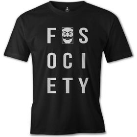Lord T-Shirt Mr. Robot - Fsociety Logo Siyah Erkek T-shirt
