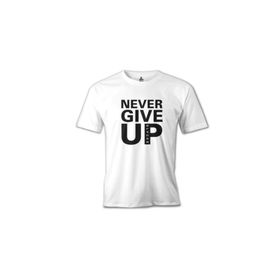 Lord T-Shirt Never Give Up Black Beyaz Erkek T-Shirt
