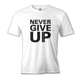 Lord T-Shirt Never Give Up Black Beyaz Erkek T-Shirt