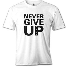 Lord T-Shirt Never Give Up Black Beyaz Erkek T-Shirt