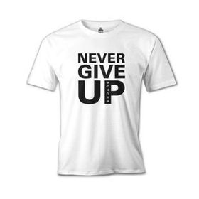 Lord T-Shirt Never Give Up Black Beyaz Erkek T-Shirt