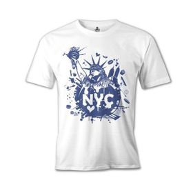 Lord T-Shirt New York Özgürlük Anıtı Beyaz Erkek T-Shirt