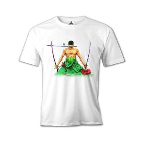 Lord T-Shirt One Piece - Roronoa Zoro Kılıç Beyaz Erkek T-shirt