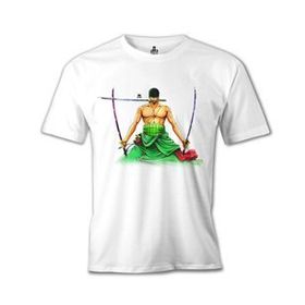 Lord T-Shirt One Piece - Roronoa Zoro Kılıç Beyaz Erkek T-shirt