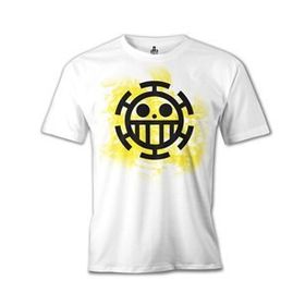 Lord T-Shirt One Piece - Trafalgar Law Logo Beyaz Erkek T-shirt