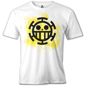Lord T-Shirt One Piece - Trafalgar Law Logo Beyaz Erkek T-shirt