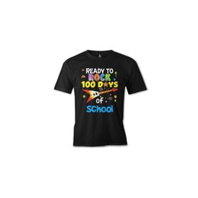 Lord T-Shirt ÖS-476 Erkek T-Shirt100 Days Of School Ready To Rock Siyah