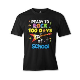 Lord T-Shirt ÖS-476 Erkek T-Shirt100 Days Of School Ready To Rock Siyah