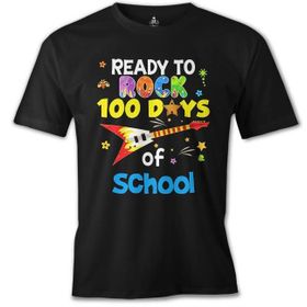 Lord T-Shirt ÖS-476 Erkek T-Shirt100 Days Of School Ready To Rock Siyah