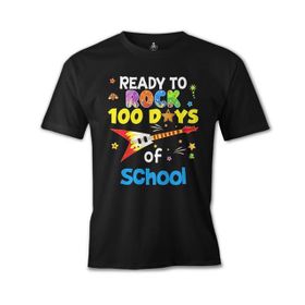 Lord T-Shirt ÖS-476 Erkek T-Shirt100 Days Of School Ready To Rock Siyah