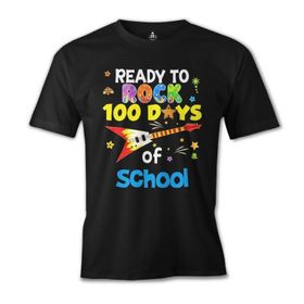 Lord T-Shirt ÖS-476 Erkek T-Shirt100 Days Of School Ready To Rock Siyah