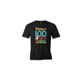 Lord T-Shirt ÖS-479 100 Days Of School - Happy Siyah Erkek T-shirt