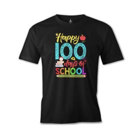 Lord T-Shirt ÖS-479 100 Days Of School - Happy Siyah Erkek T-shirt