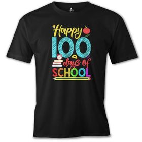 Lord T-Shirt ÖS-479 100 Days Of School - Happy Siyah Erkek T-shirt