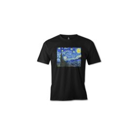 Lord T-Shirt ÖS-482 Van Gogh Yıldızlı Gece Siyah Erkek T-Shirt
