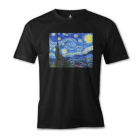 Lord T-Shirt ÖS-482 Van Gogh Yıldızlı Gece Siyah Erkek T-Shirt