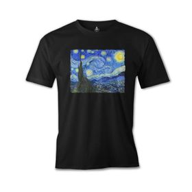 Lord T-Shirt ÖS-482 Van Gogh Yıldızlı Gece Siyah Erkek T-Shirt
