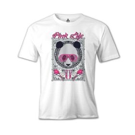 Lord T-Shirt Panda Pembe Beyaz Erkek T-Shirt