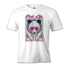 Lord T-Shirt Panda Pembe Beyaz Erkek T-Shirt