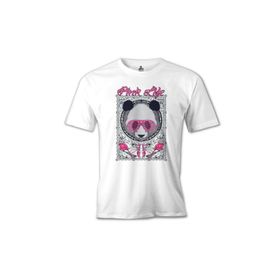 Lord T-Shirt Panda Pembe Beyaz Erkek T-Shirt