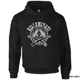 Lord T-shirt PH-1021 Siyah Killuminati Erkek Kapşonlu Sweatshirt