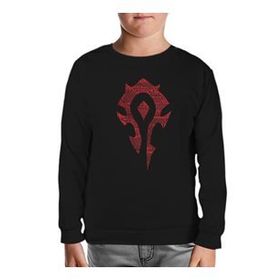 Lord T-Shirt SC-1445 Siyah World Of Warcraft Silver Moon Erkek Çocuk Sweatshirt