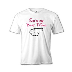 Lord T-Shirt She's my Best Friend 1 Beyaz Erkek T-shirt