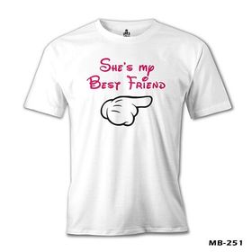 Lord T-Shirt She's my Best Friend 1 Beyaz Erkek T-shirt