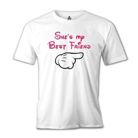 Lord T-Shirt She's my Best Friend 1 Beyaz Erkek T-shirt