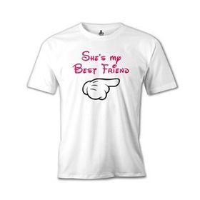 Lord T-Shirt She's my Best Friend 1 Beyaz Erkek T-shirt