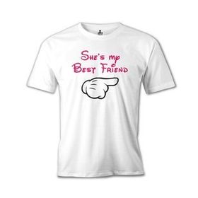 Lord T-Shirt She's my Best Friend 1 Beyaz Erkek T-shirt