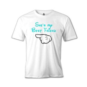 Lord T-Shirt She's my Best Friend 2 Beyaz Erkek T-shirt